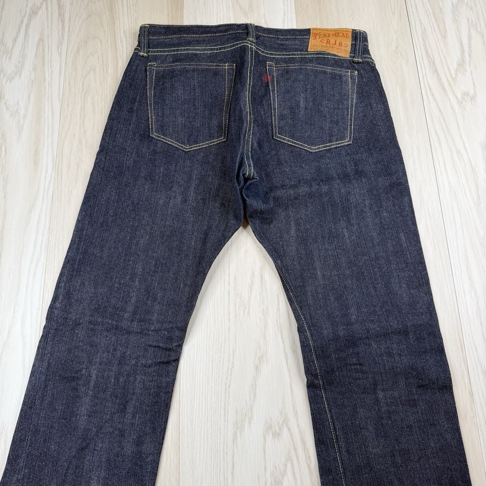The Flat Head X Real Japan Blues D109FXR Selvedge Raw Denim Jeans 33x36 - Picture 12 of 16